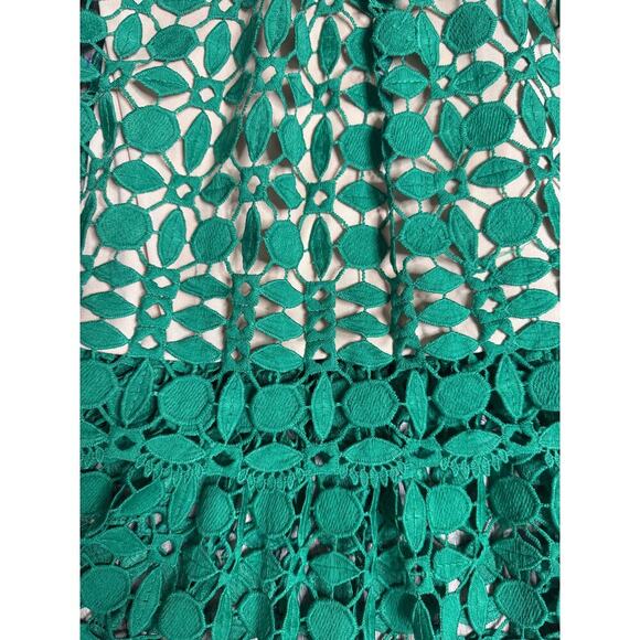 VTG RYAN MICHELLE  DRESS, CROCHET GREEN, Size PL - Picture 9 of 10